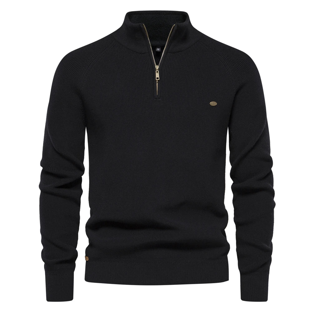 Herrenpullover mit Reißverschluss Baumwolle