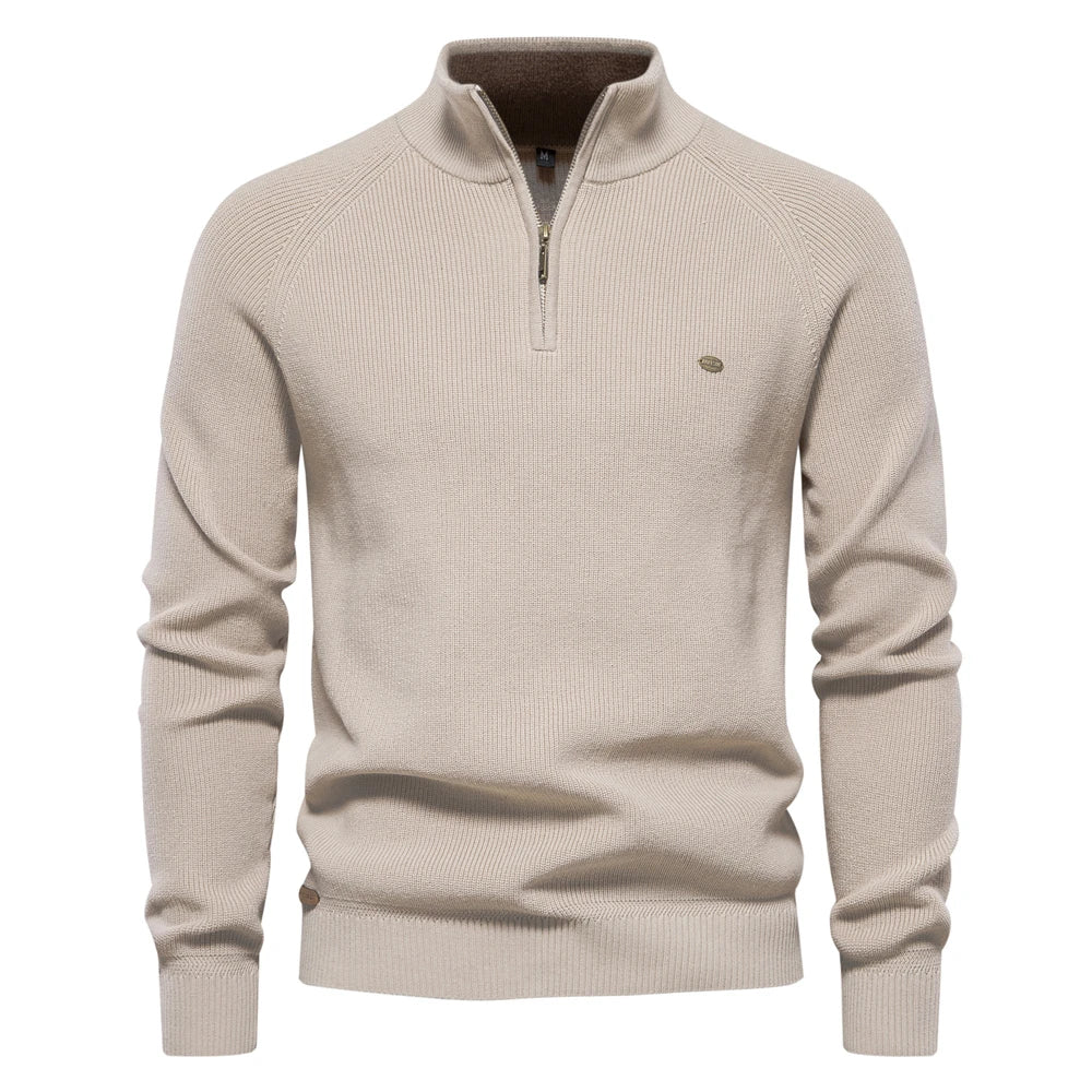 Herrenpullover mit Reißverschluss Baumwolle